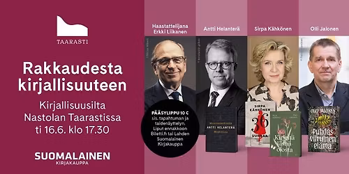 Rakkaudesta kirjallisuuteen \u2013 kirjallisuusilta Taarastissa