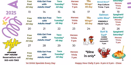 Friday night trivia @ Heores