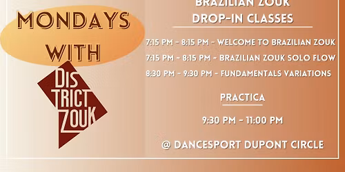 Brazilian Zouk Drop-In Classes & Practica