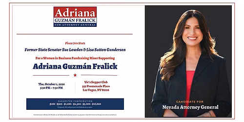 Women in Business Fundraising Mixer for Adriana Guzm\u00e1n Fralick