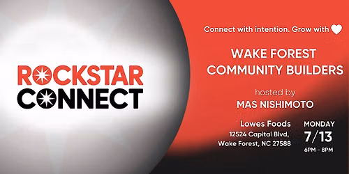 Free Wake Forest Community Builders Event (July, NC)