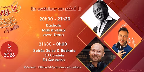 \u2600\u2600\u2600 Sensations Latines #54 Summer Edition (en ext\u00e9rieur!) - Salsa & Bachata au Sporting Nantes !
