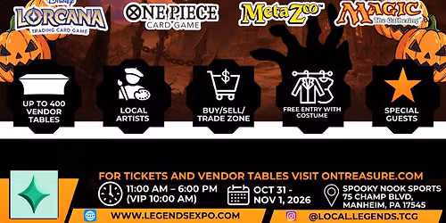 Local Legends Card Show: Halloween Special! Lancaster PA, Oct 31-Nov 1