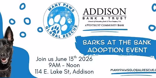 Barks at the Bank Dog Adoption Event
