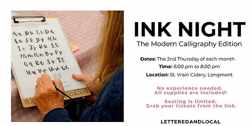 Ink Night: The Modern Calligraphy Edition at St. Vrain Cidery