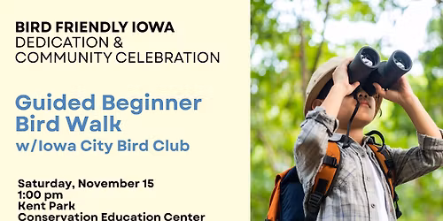 Guided Beginner Bird Walk with Iowa City Bird Club