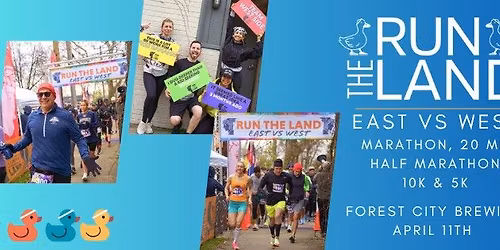 Run the Land - East Vs. West - Marathon, 20 mi, 1\/2 Marathon, 10k, 5k