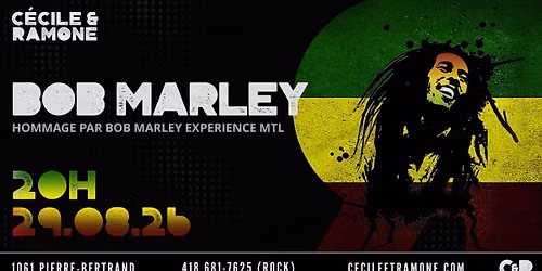 HOMMAGE - BOB MARLEY par BOB MARLEY EXPERIENCE MTL 
