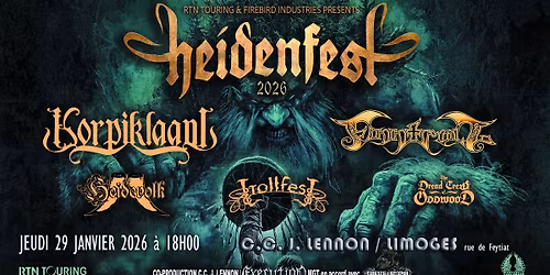 KORPIKLAANI + FINNTROLL + HEIDEVOLK + TROLLFEST + THE DREAD... - @ LIMOGES-CCM J. LENNON le 29\/01\/26