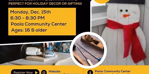 Barefoot Builder Adult Woodworking Class - Scrappy Snowman