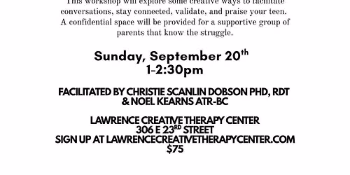 Helping Navigate the Pressures of Teen Life: Art & Drama Therapy Workshop for Parents\/Caregivers.
