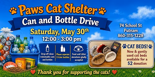 Can and Bottle drive to benefit our cats