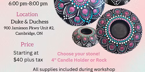 Cambridge- 4" Lotus at Dusk Mandala Rock or Candle Holder Workshop