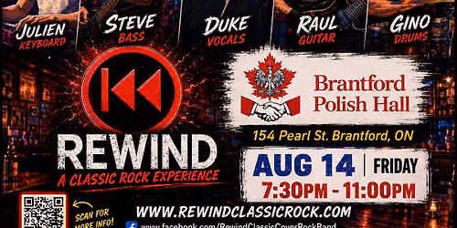 REWIND at the Polish Hall in Brantford