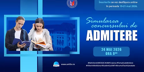 Simularea concursului de admitere 2026 la UMF Craiova