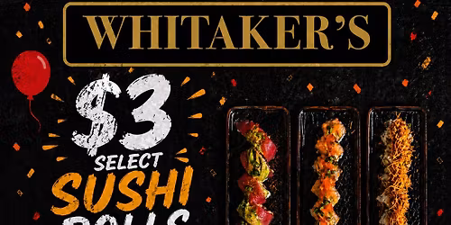 $3 Sushi Rolls on Wednesday 5\/27