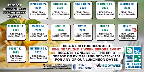 Monthly Senior Luncheons