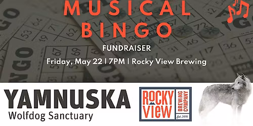 MUSIC BINGO Fundraiser for Yamnuska Wolfdog Sanctuary