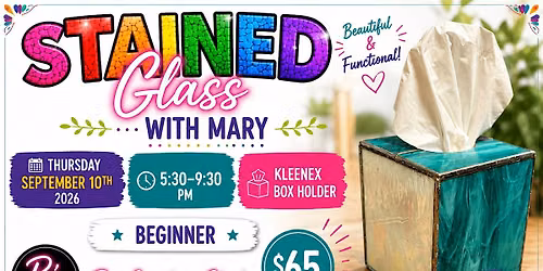 Stained Glass with Mary- KLEENEX HOLDER