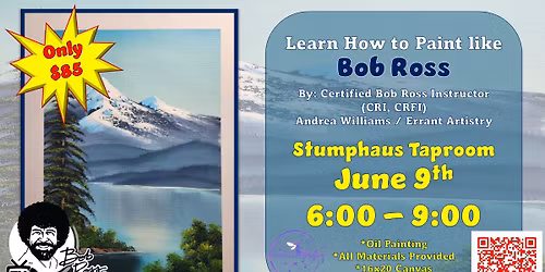 Learn How to Paint like Bob Ross w\/Certified Bob Ross Instructor Andrea Williams @Stumphaus Taproom