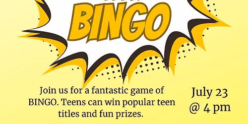 Teen Book Bingo