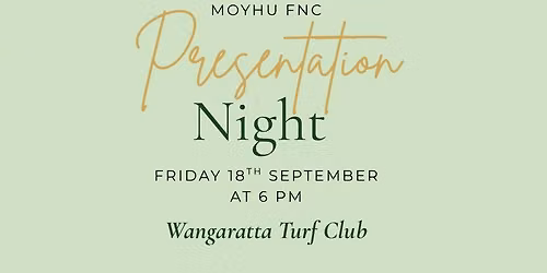Moyhu FNC Presentation Night
