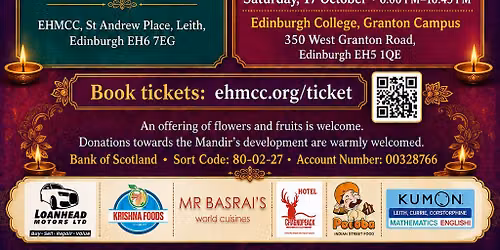 \u2728 Navratri - Garba Dandiya Nights 2026 \u2728 Free Entry \ud83e\ude94 Edinburgh Hindu Mandir \ud83e\ude94
