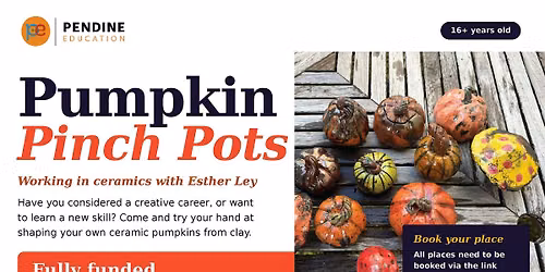 Pumkin Pinch Pots with Esther Ley, hosted by 9to90 for Pendine Education.