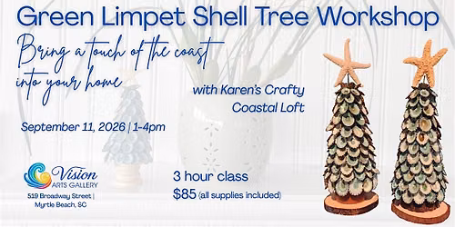 Create Beautiful Coastal Home D\u00e9cor, Green Limpet Shell Tree Workshop