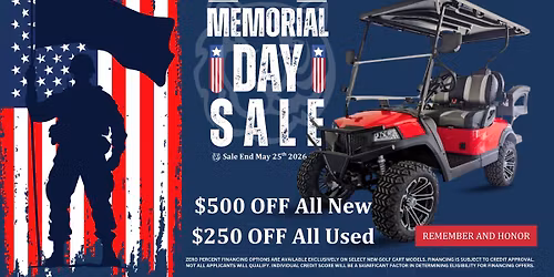 Memorial Day Golf Cart Sales Event In Florida