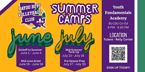 Volleyball Youth Summer Camp - Boys and Girls 8-13u