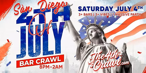 San Diego 4th of July Bar Crawl Party 2026 | Saturday, July 4th
