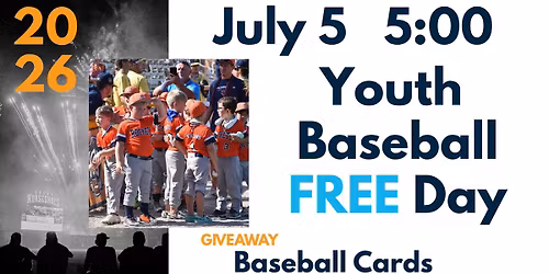 Youth Baseball FREE Day with Baseball Card Giveaway