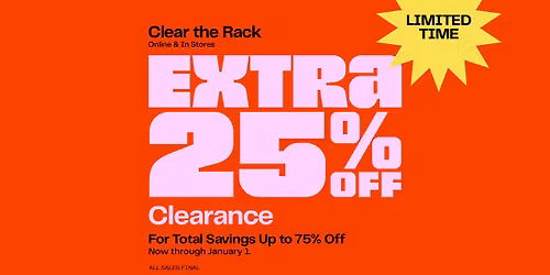 Clear the Rack Extra 25% Off Clearance at Royal Ridge Center