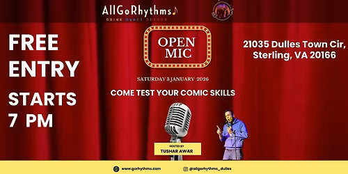 OPEN MIC COMEDY NIGHT \u2014 FREE ENTRY at AllGoRhythms!