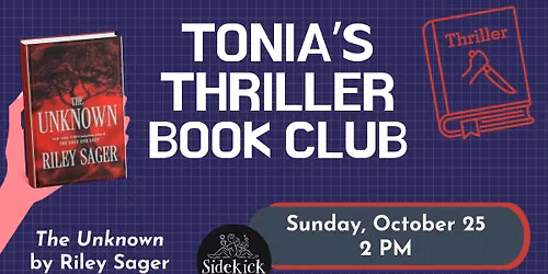 Tonia's Thriller Book Club - The Unknown by Riley Sager