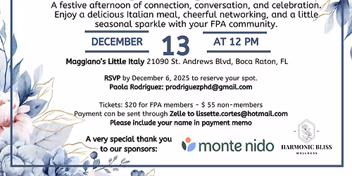 FPA Palm and Broward Regions Holiday Party!