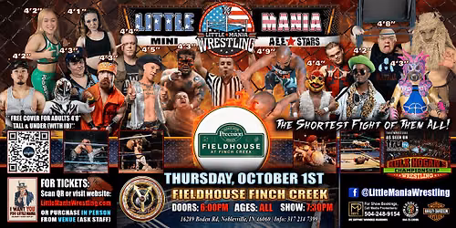 Noblesville, IN - Little Mania Mini Wrestling @ Fieldhouse at Finch Creek