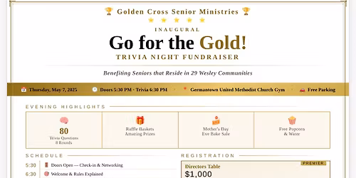 Go for the Gold Golden Cross Trivia Night Fundraiser 