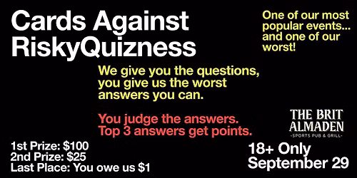 Cards Against RiskyQuizness at the Brit!
