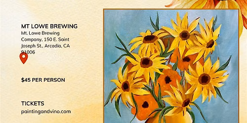 Van gogh sunflowers\u00a0Paint and Sip Experience