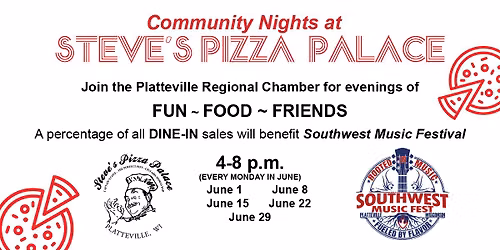 Steve's Pizza Community Nights for Southwest Music Fest