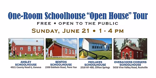 "Open house" community event at 4 Finger Lakes one-room schoolhouses