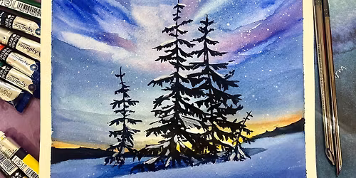 Winter Nights Watercolour at Canopy Art and Wellness