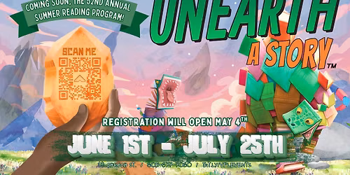 \ud83e\udd95 Unearth a Story: Summer Reading Kickoff Party! \ud83c\udf89