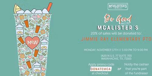 JRE McAlister's Deli Spirit Night