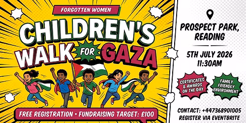 Children\u2019s Walk for Gaza in Reading Prospect Park