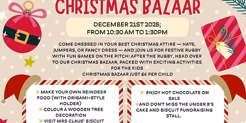 Old Coventrians RFC Mini & Juniors Festive Fun, Christmas Bazaar and Quiz