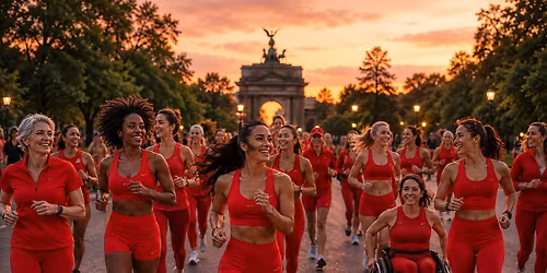 GI Colourwalks: RED DRESS RUN at Greenwich Park, London