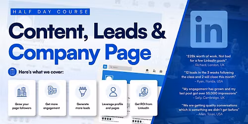 Content, Leads & Company Page (Half Day Course) -  Bournemouth
